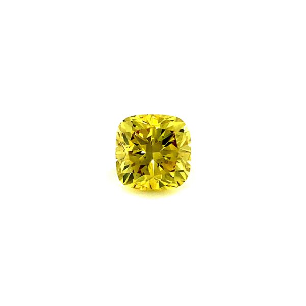 0.51ct vs2 Deep Yellow Orange Cushion