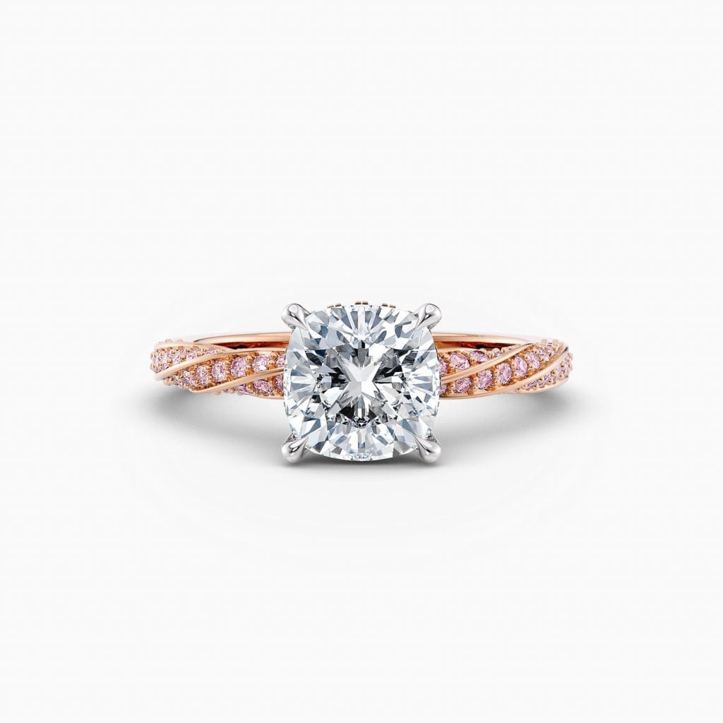 Engagement Rings & Coloured Stones in 2026 That You’ll Love 77 Eleanor Pink Solitaire – Cushion