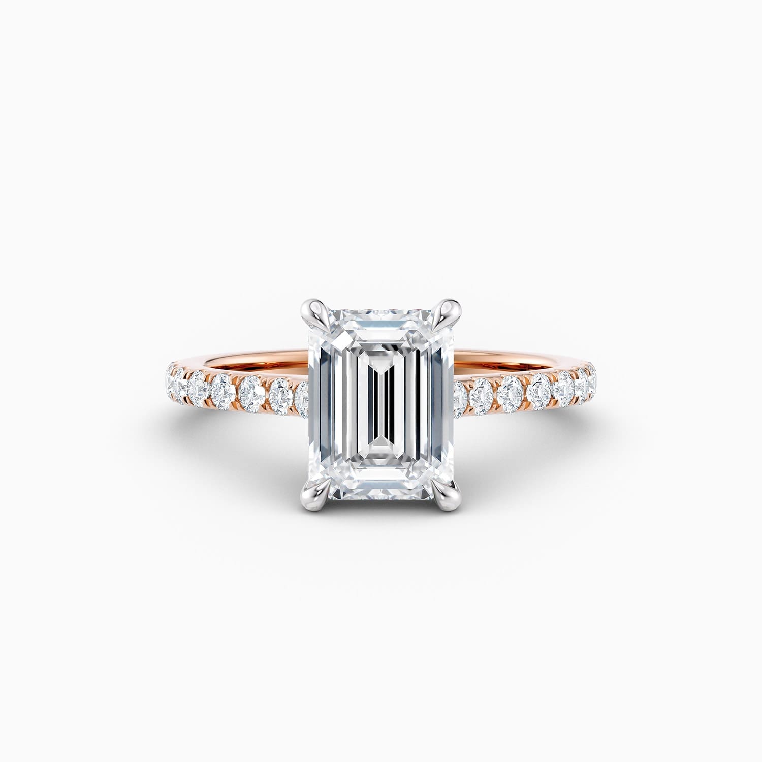 Emerald Cut Diamond Band — Rose Gold