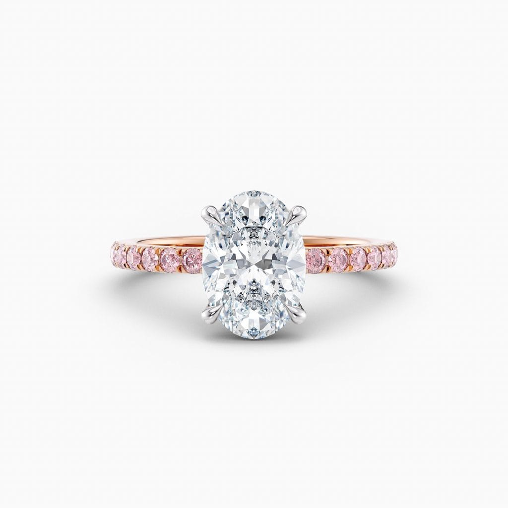 Engagement Rings & Coloured Stones in 2026 That You’ll Love 73 Cora Pink Solitaire – Diamond Band