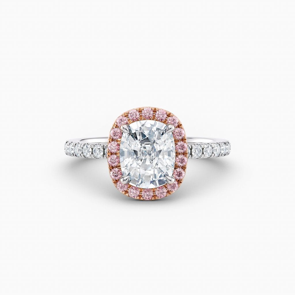 Engagement Rings & Coloured Stones in 2026 That You’ll Love 54 Cushion Halo – Diamond Band
