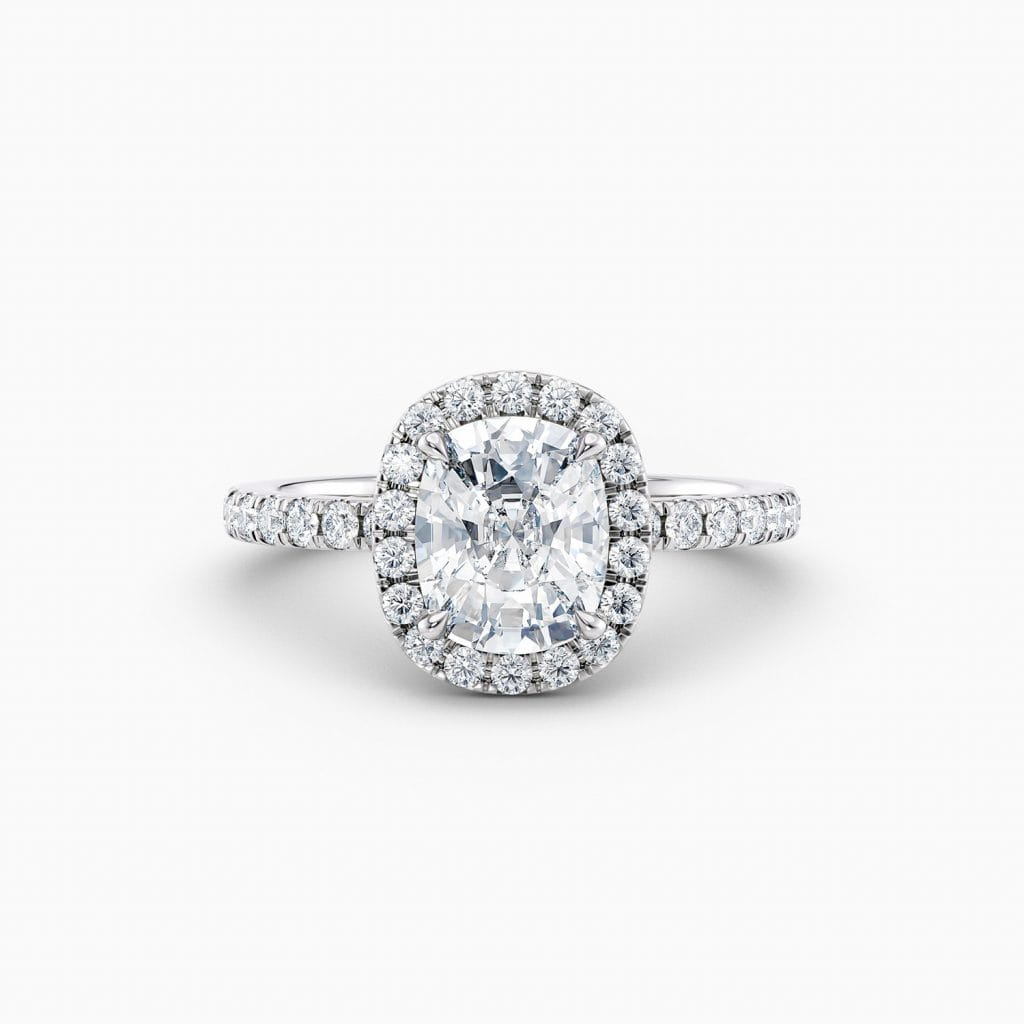 Engagement Rings & Coloured Stones in 2026 That You’ll Love 42 Cora Cushion – Platinum
