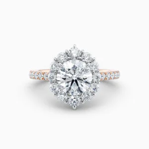Aurora rose gold engagement rings