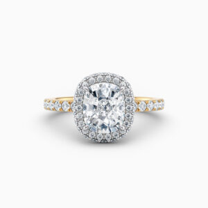 sophia yellow gold cushion halo engagement ring