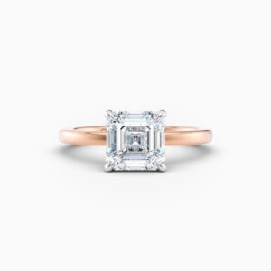 2ct Asscher cut solitaire in rose gold