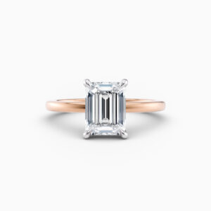 rose gold emerald cut diamond solitaire engagement ring