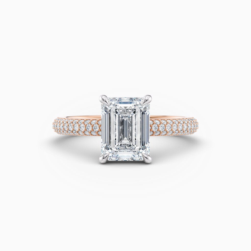 Engagement Rings & Coloured Stones in 2026 That You’ll Love 124 rose gold emerald cut diamond solitaire engagement ring