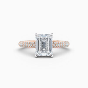 rose gold emerald cut diamond solitaire engagement ring