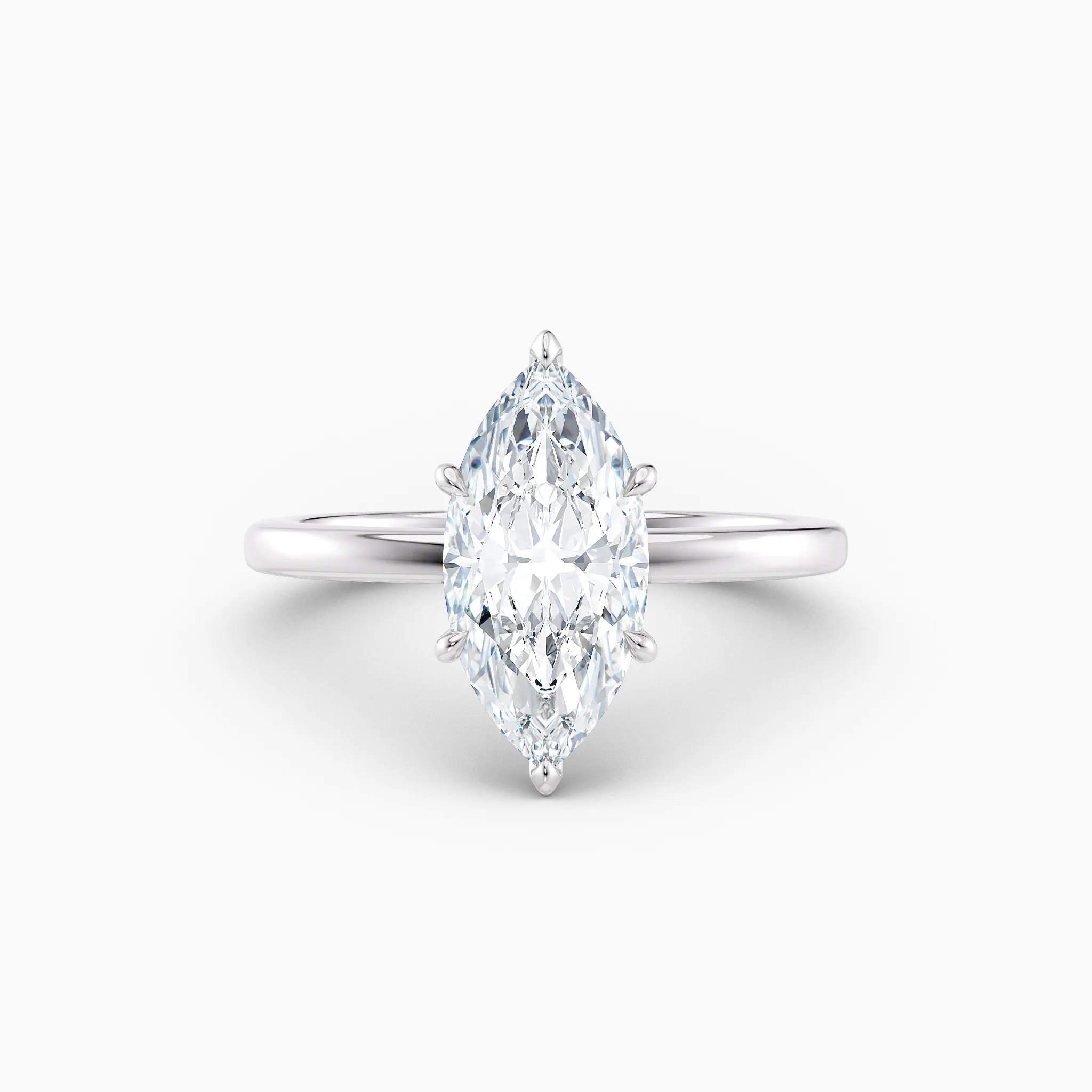 marquise solitaire engagement ring in white gold
