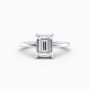 white gold emerald cut solitaire