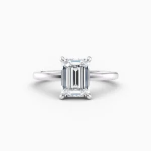 white gold emerald cut solitaire