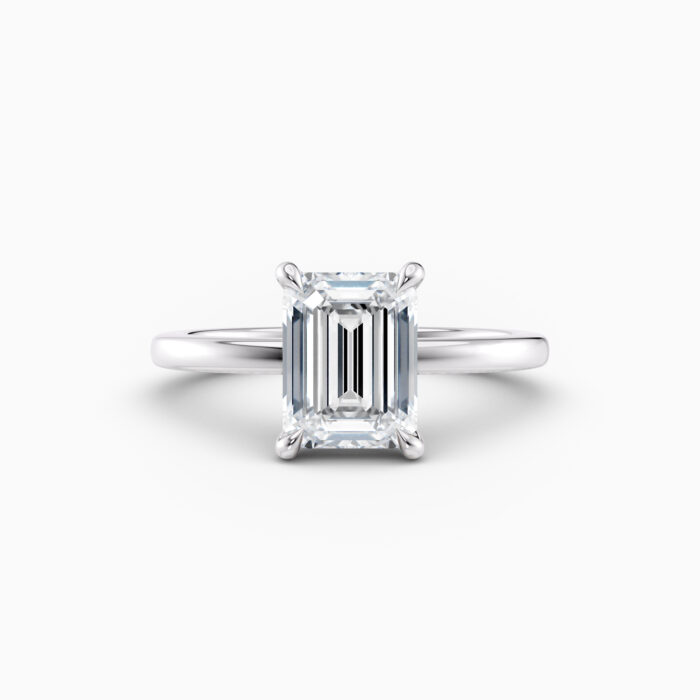 white gold emerald cut solitaire