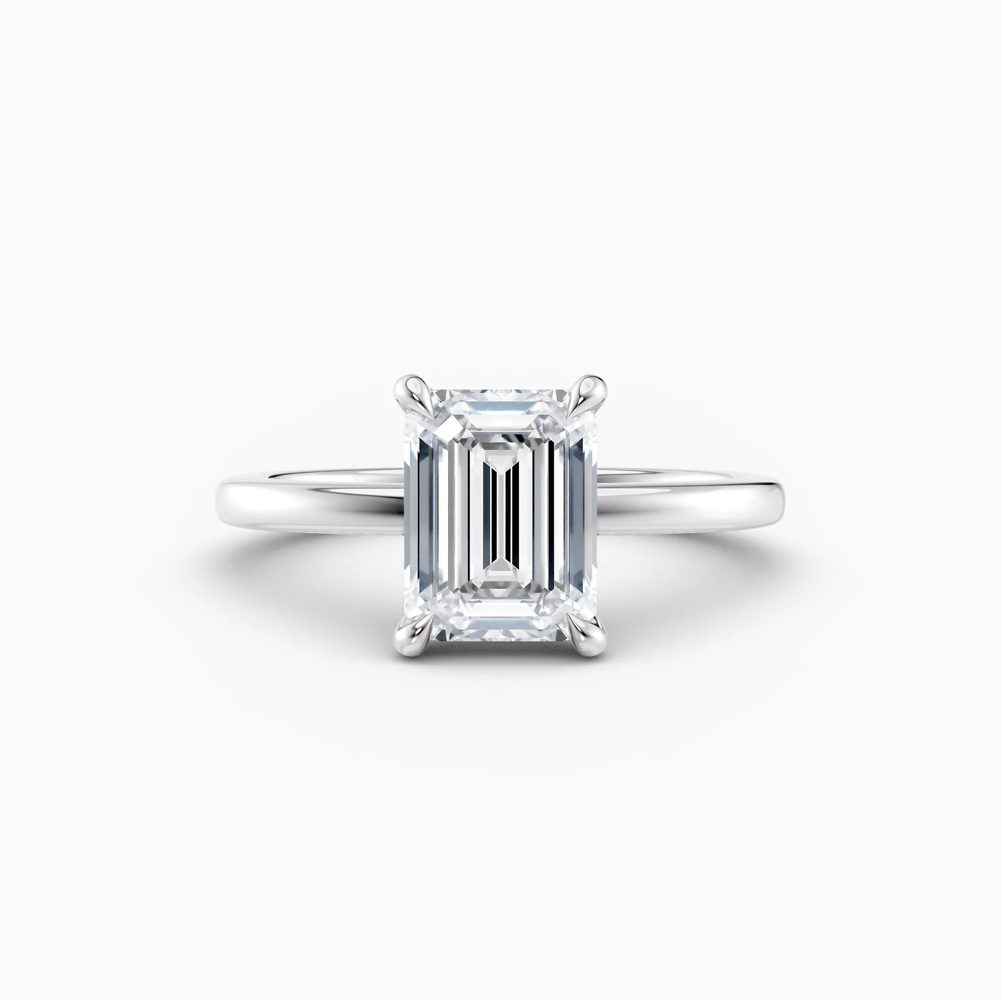 white gold emerald cut solitaire