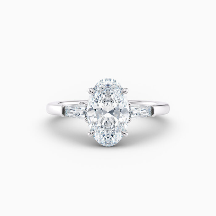 white gold 3 stone engagement ring