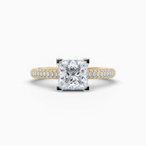 princess cut diamond solitaire in yellow gold