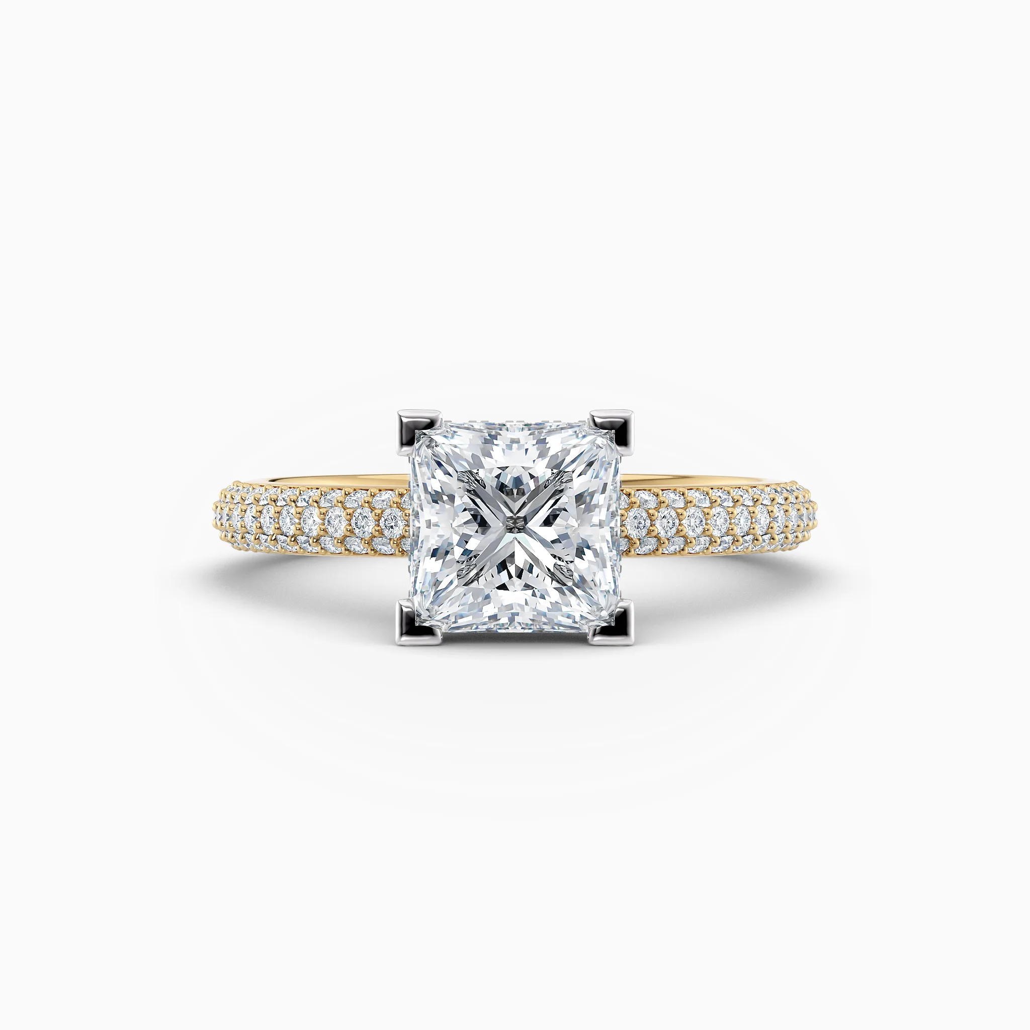 princess cut diamond solitaire in yellow gold