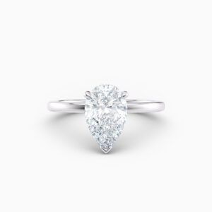 pear shape white gold diamond solitaire