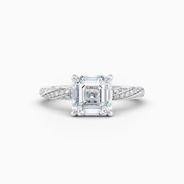 Asscher Twist Band — White Gold