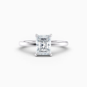 2ct radiant solitaire with plain white gold band