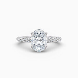 oval white gold diamond solitaire engagement ring