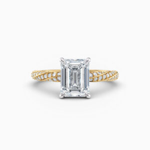 emerald cut yellow gold diamond solitaire engagement ring