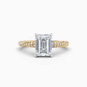 emerald cut yellow gold diamond solitaire engagement ring