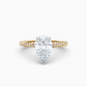 pear shape yellow gold diamond solitaire engagement ring