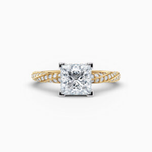 princess cut diamond solitaire in yellow gold