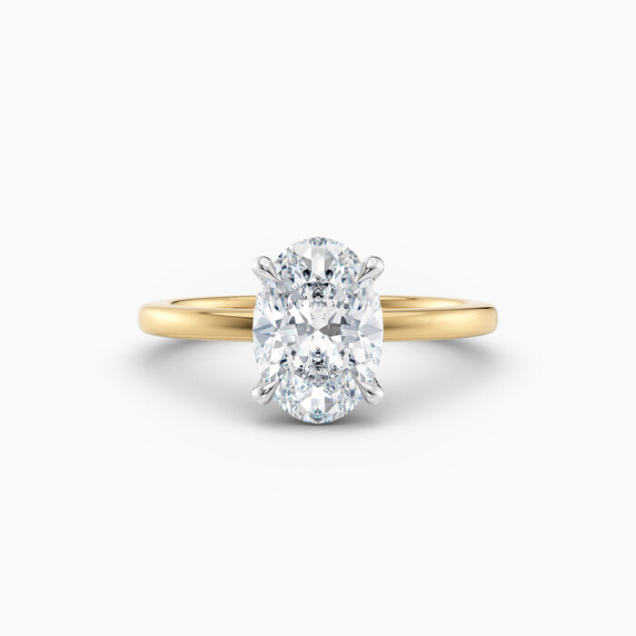 oval cut diamond solitaire in rose gold