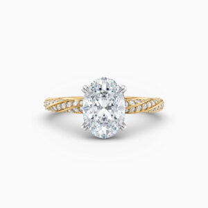 oval diamond solitaire engagement ring in yellow gold