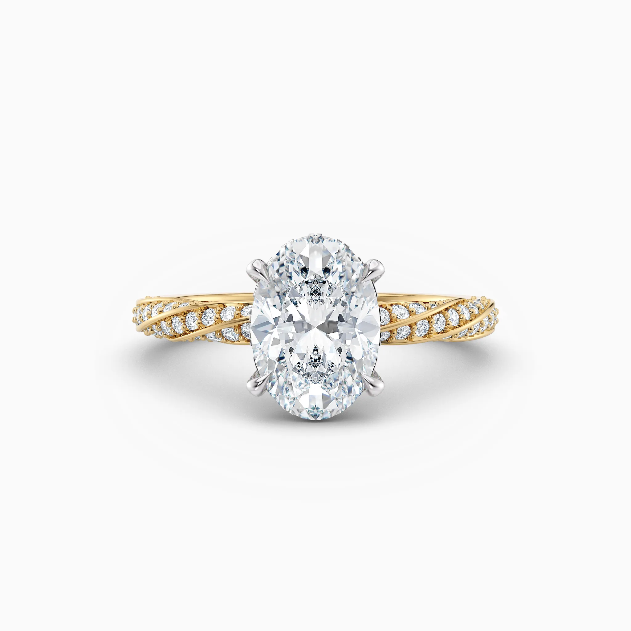 oval diamond solitaire engagement ring in yellow gold