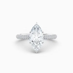 marquise white gold diamond solitaire engagement ring