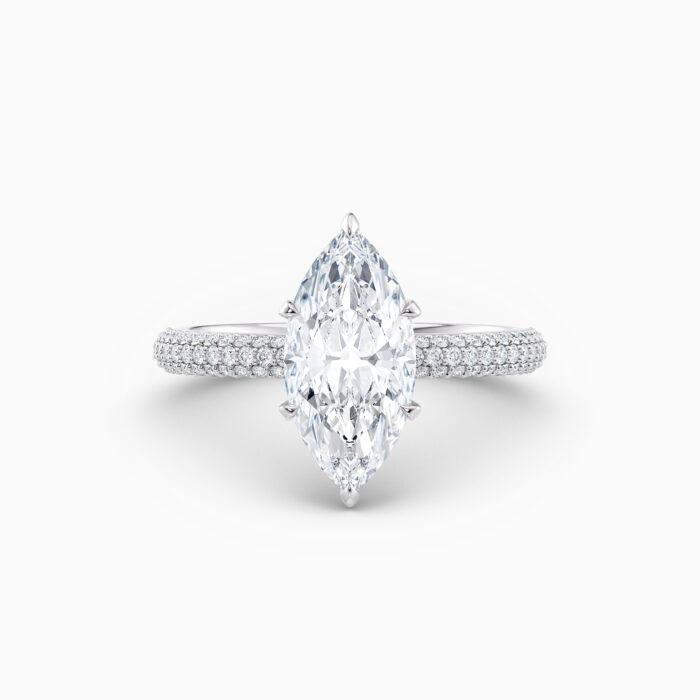 marquise white gold diamond solitaire engagement ring