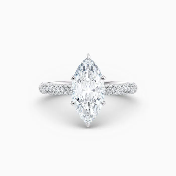 Marquise Hidden Halo — White Gold