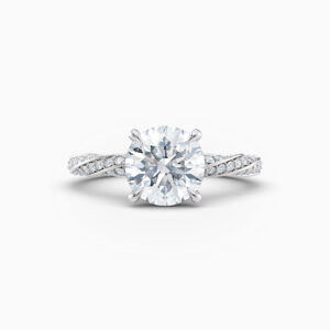 white gold round brilliant diamond solitaire engagement ring