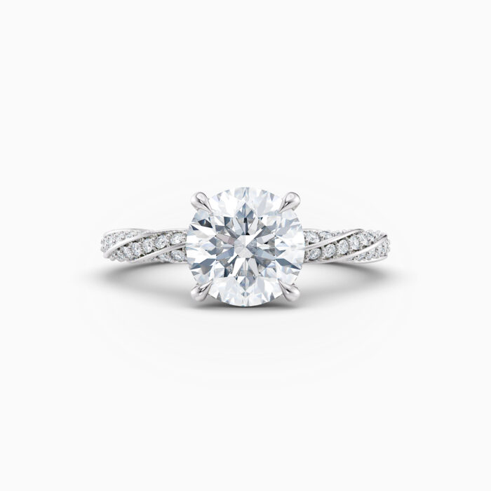 white gold round brilliant diamond solitaire engagement ring