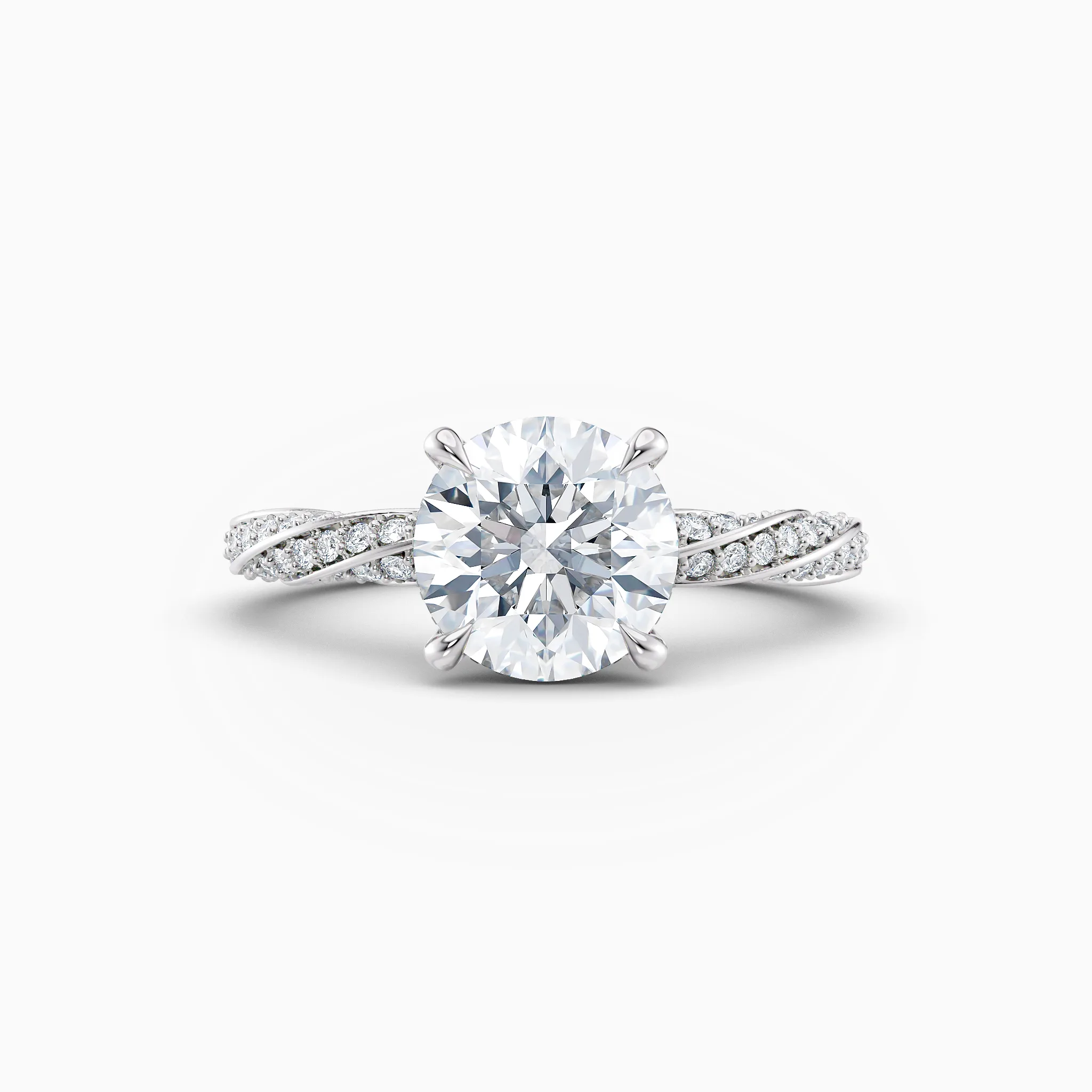 white gold round brilliant diamond solitaire engagement ring