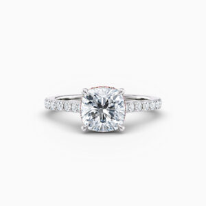 white gold cushion solitaire engagement ring