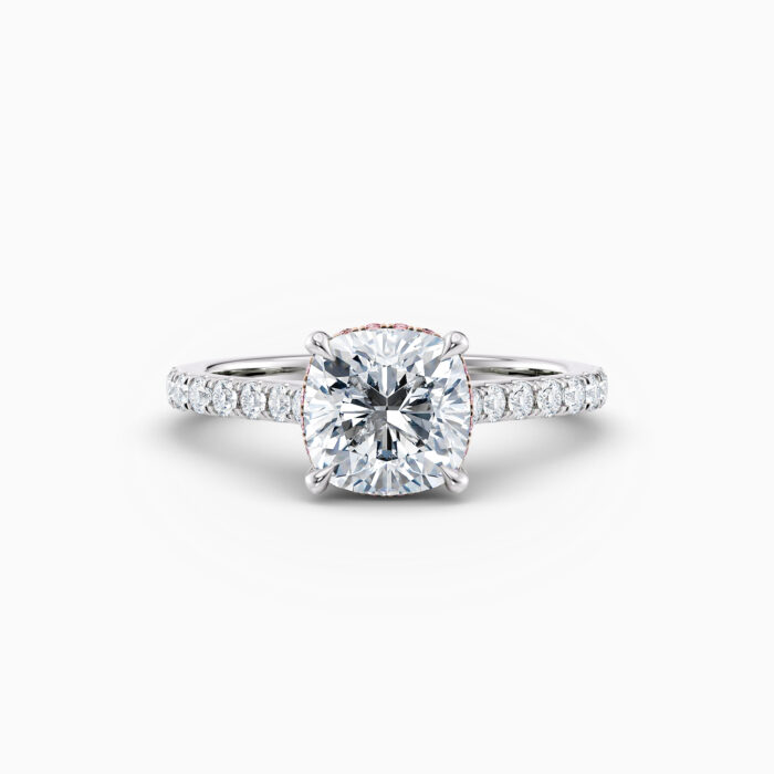 white gold cushion solitaire engagement ring