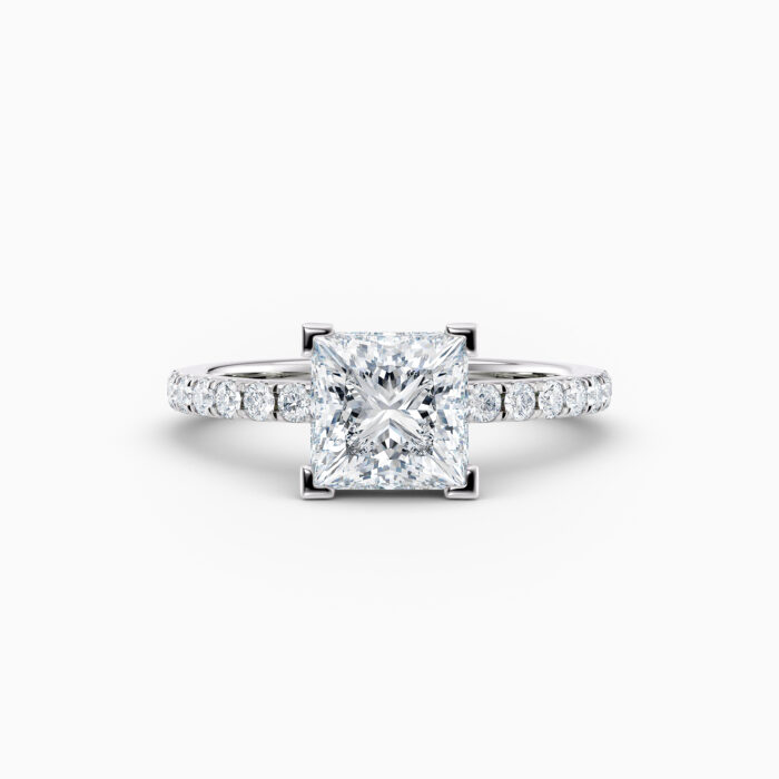 platinum princess solitaire engagement ring