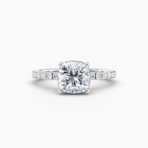 cushion cut white gold diamond solitaire