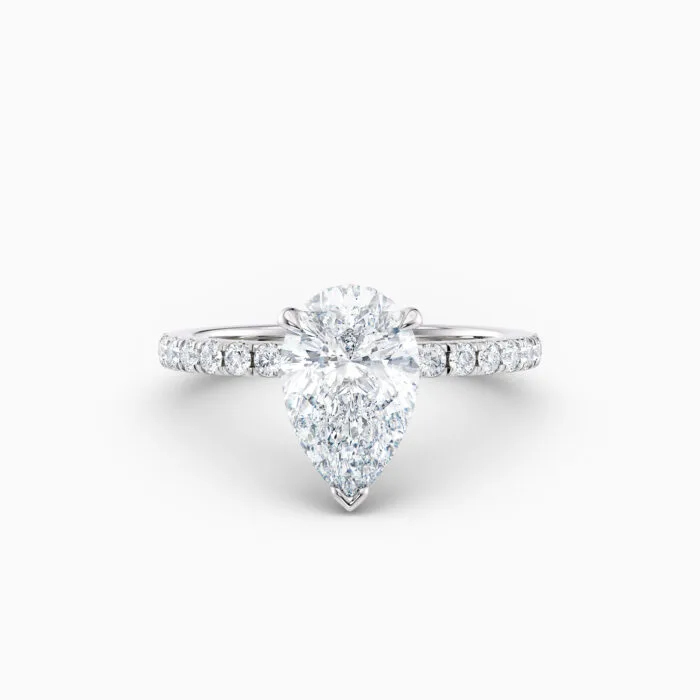 Pear Cut — Hidden Halo Platinum