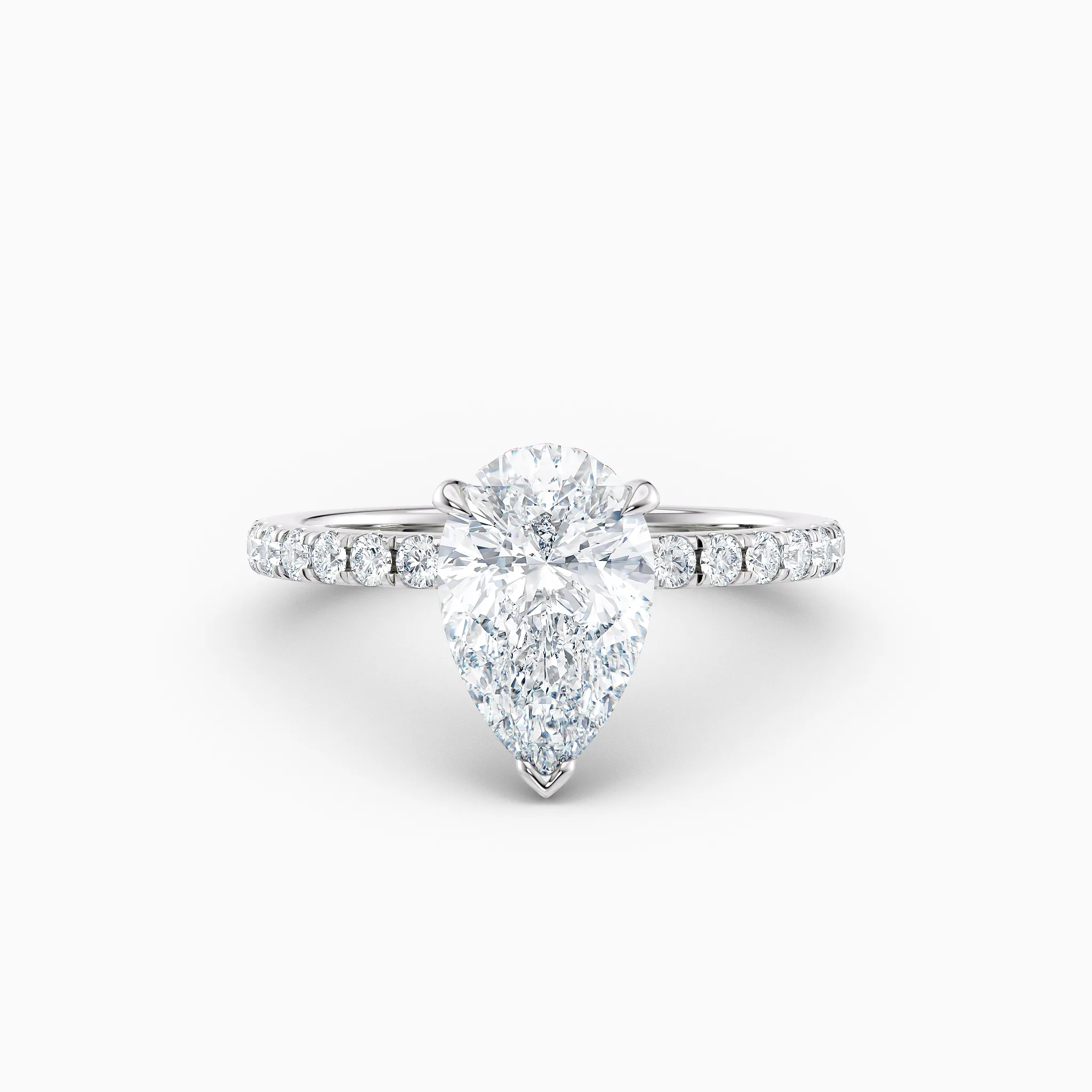pear shape diamond solitaire in white gold