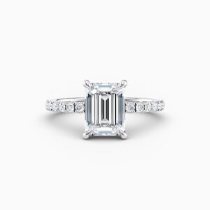 emerald cut white gold diamond solitaire engagement ring