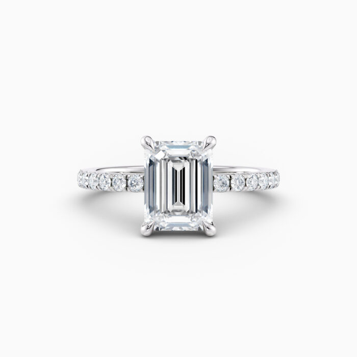 emerald cut white gold diamond solitaire engagement ring