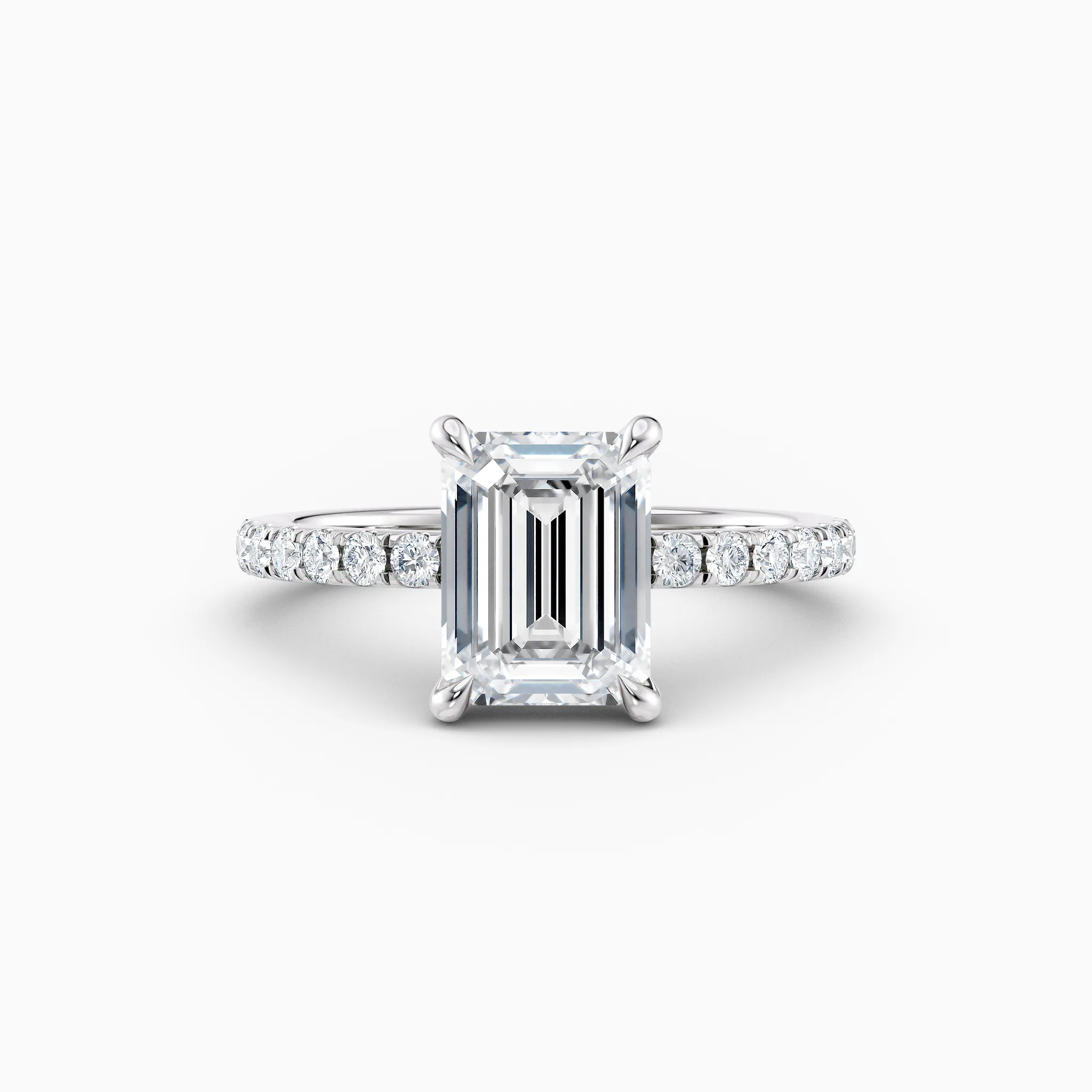 emerald cut white gold diamond solitaire engagement ring