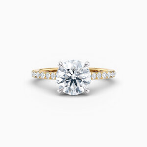 round brilliant yellow gold diamond solitaire engagement ring