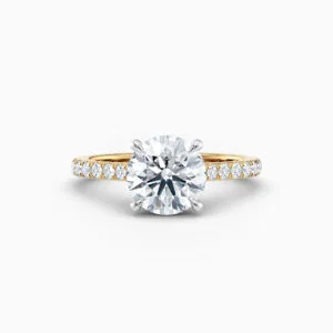 round brilliant yellow gold diamond solitaire engagement ring