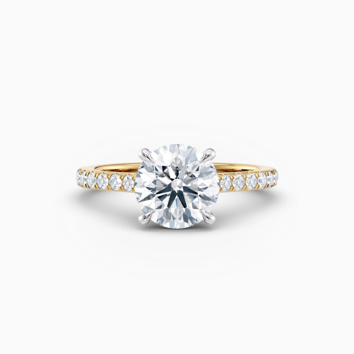 round brilliant yellow gold diamond solitaire engagement ring