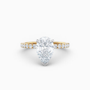 yellow gold pear shape diamond solitaire engagement ring